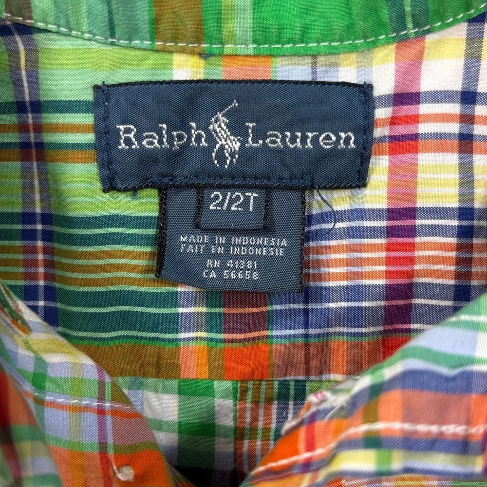 Ralph Lauren Kids Multicolor Plaid Button-Down Oxford Shirt